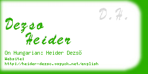 dezso heider business card